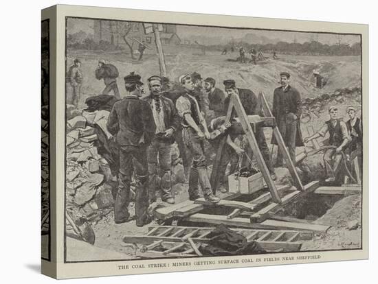 The Coal Strike, Miners Getting Surface Coal in Fields Near Sheffield-null-Premier Image Canvas