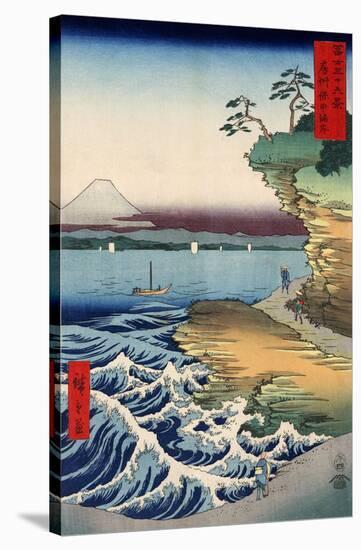 The Coast at Hota, from the series Thirty-six Views of Mount Fuji, 1858-Ando Hiroshige-Stretched Canvas