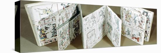 The Codex Fejervary-Mayer shown partially unfolded, Mixtec, Mexico, pre 1521-Werner Forman-Stretched Canvas