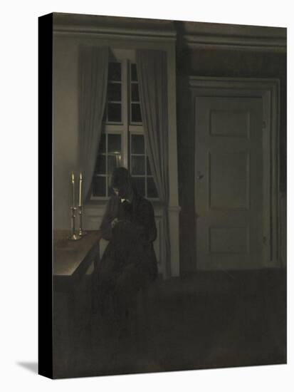 The Collector of Coins-Vilhelm Hammershoi-Premier Image Canvas