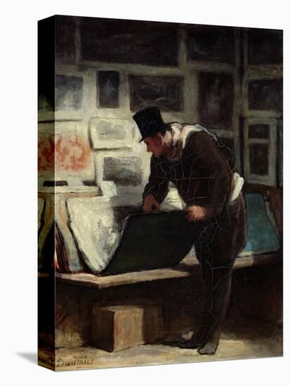 The Collector of Engravings, circa 1860-62-Honore Daumier-Premier Image Canvas