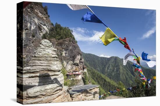 The Colorful Tibetan Prayer Flags Invite the Faithful to Visit the Taktsang Monastery, Paro, Bhutan-Roberto Moiola-Premier Image Canvas
