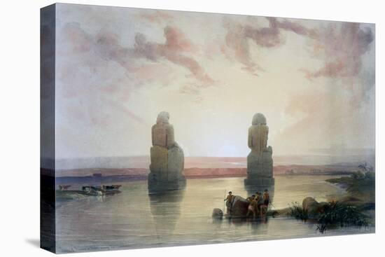 The Colossi of Memnon, at Thebes, During the Inundation, 19th Century-David Roberts-Premier Image Canvas