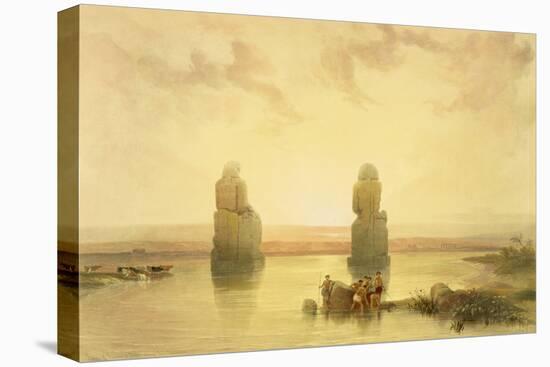 The Colossi of Memnon, at Thebes, During the Inundation, from "Egypt and Nubia," Vol.1-David Roberts-Premier Image Canvas