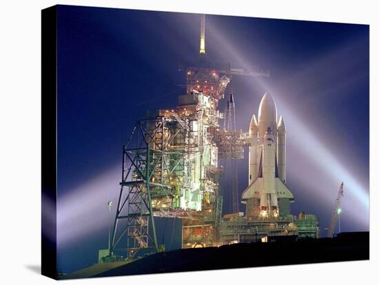 The Columbia on Launch Pad Prior to First Launch of 30 Year Space Shuttle Program, Apr 12, 1981-null-Stretched Canvas
