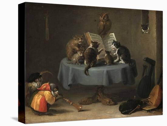 The Concert of Cats Par Teniers, David, the Younger (1610-1690). Oil on Wood, Size : 26X31,5, 17Th-David the Younger Teniers-Premier Image Canvas