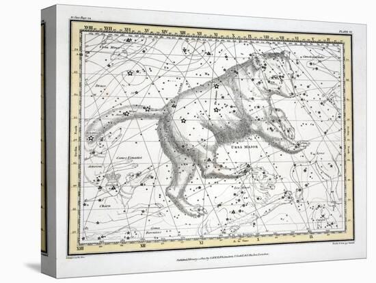 The Constellations (Plate VI) Ursa Major, from A Celestial Atlas by Alexander Jamieson, 1822-null-Premier Image Canvas
