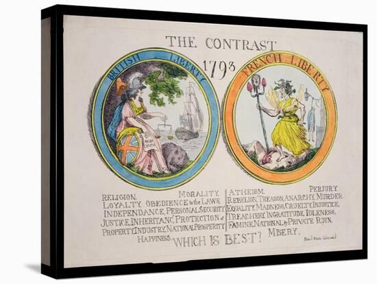 The Contrast 1793: British Liberty and French Liberty - Which Is Best? 1793-Thomas Rowlandson-Premier Image Canvas