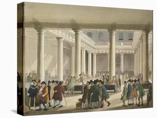 The Corn Exchange from Ackermann's 'Microcosm of London', 1808 (Aquatint)-T Rowlandson-Premier Image Canvas
