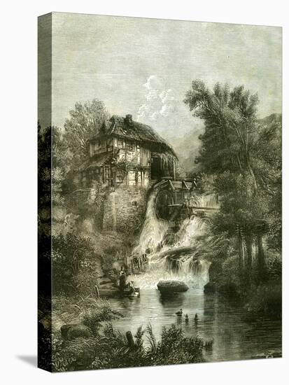 The Cottage by the Mill U.K. 19th Century-null-Premier Image Canvas