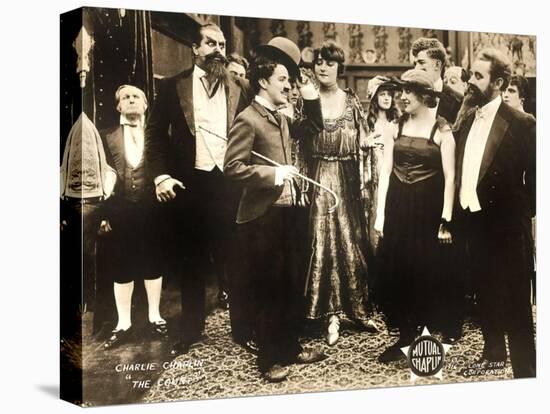 THE COUNT, foreground left: Charlie Chaplin, foreground second from right: Edna Purviance, 1916.-null-Stretched Canvas