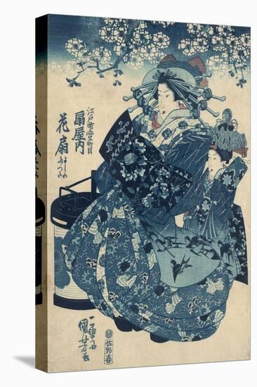 The Courtesan Hanao of Ogi-Ya by Kuniyoshi, 1830-44 (Colour Woodblock Print)-Utagawa Kuniyoshi-Premier Image Canvas