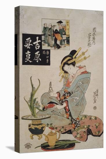 The Courtesan Suganosuke of Okamoto- Ya in the Fourth Month-Keisai Eisen-Premier Image Canvas