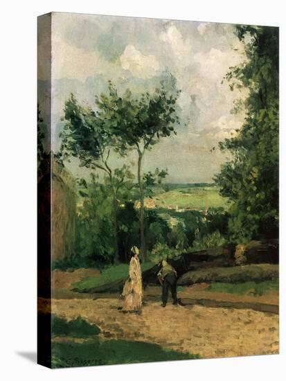The Courtyard at Louveciennes-Camille Pissarro-Premier Image Canvas