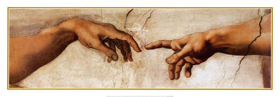 The Creation of Adam, c.1510 (detail)-Michelangelo Buonarroti-Stretched Canvas