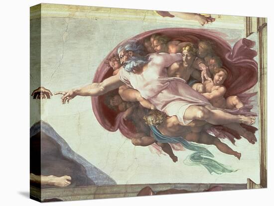 The Creation of Adam, c.1510 (detail)-Michelangelo Buonarroti-Premier Image Canvas