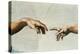 The Creation of Adam, Detail of God's and Adam's Hands, from the Sistine Ceiling-Michelangelo Buonarroti-Premier Image Canvas