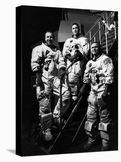 The Crew for the Apollo 8 Spacecraft: James A. Lovell Jr., William A. Anders, Frank Borman, 1968-null-Stretched Canvas