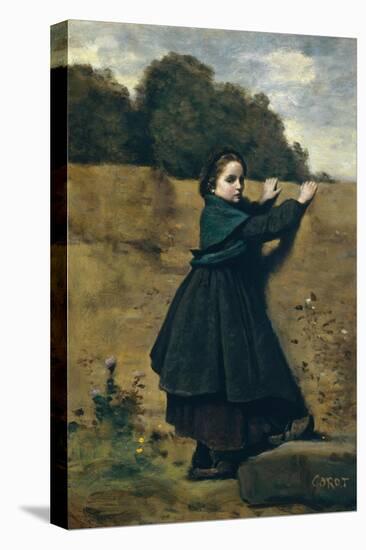 The Curious Little Girl, 1860-64-Jean Baptiste Camille Corot-Premier Image Canvas