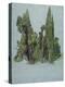 The Cypresses at the Villa D'Este, Tivoli (W/C and Gouache with Graphite on Paper)-Samuel Palmer-Premier Image Canvas