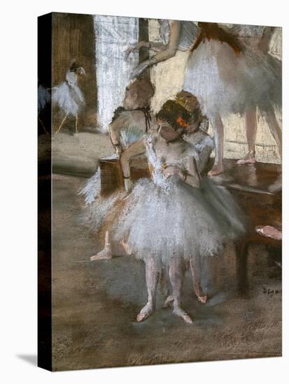 The dance lecon (detail). Around 1876. Pastel on paper glues on cardboard.-Edgar Degas-Premier Image Canvas