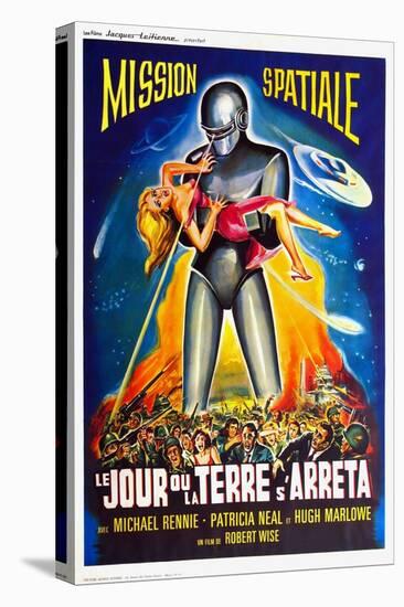 The Day The Earth Stood Still, French Movie Poster, 1951-null-Stretched Canvas
