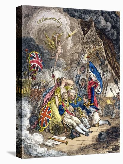 The Death of Admiral Lord Nelson at the Moment of Victory! Published by Hannah Humphrey in 1805-James Gillray-Premier Image Canvas