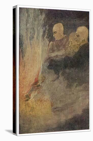 The Death of Siddhartha Gautama Known as the Buddha, The Final Release-Abanindro Nath Tagore-Stretched Canvas