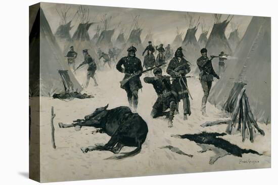 The Defeat of Crazy Horse (The Defeat of Crazy Horse by Colonel Miles, January 1877, Winter Attack-Frederic Remington-Premier Image Canvas