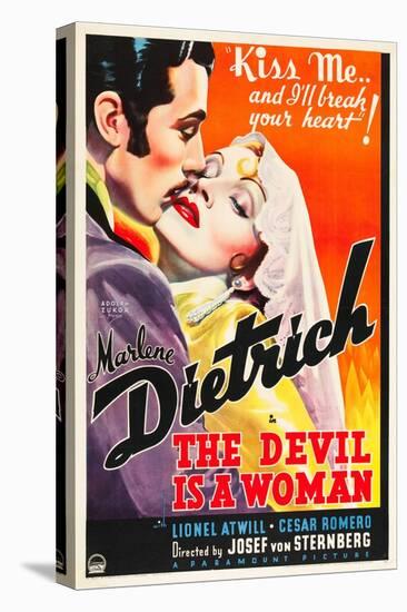 THE DEVIL IS A WOMAN, from left: Cesar Romero, Marlene Dietrich, 1935-null-Stretched Canvas