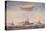 The Dirigible Airship Clement Bayard II and Superdreadnought Battleships-null-Premier Image Canvas