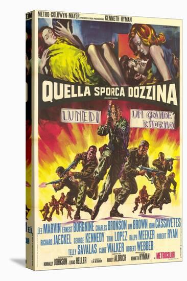 The Dirty Dozen, Italian Movie Poster, 1967-null-Stretched Canvas