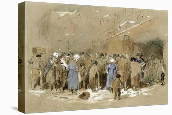 The Distribution of Coals (W/C & Bodycolour on Paper)-Myles Birket Foster-Premier Image Canvas