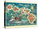 The Dole Map of the Hawaiian Islands - Vintage Pictorial Map, 1950s-Joseph Fehér-Stretched Canvas