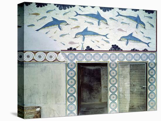 The Dolphin Frescoes in the Queen's Bathroom, Palace of Minos, 1600-1400 BC-Minoan-Premier Image Canvas