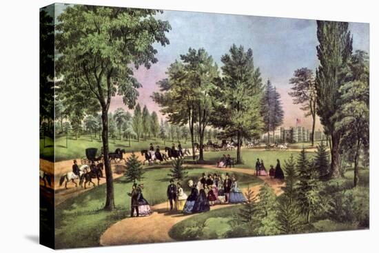 The Drive, Central Park, 1862-Currier & Ives-Premier Image Canvas