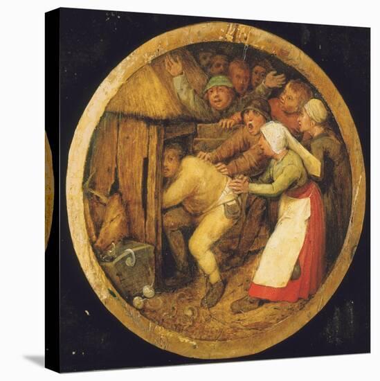 The Drunkard Pushed into the Pigsty-Pieter Bruegel the Elder-Premier Image Canvas