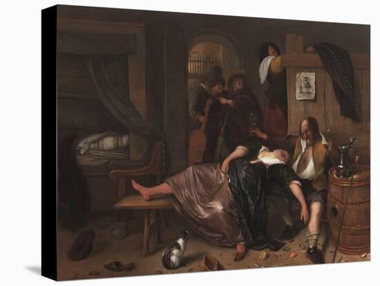 The Drunken Couple, 1655-Jan Steen-Stretched Canvas