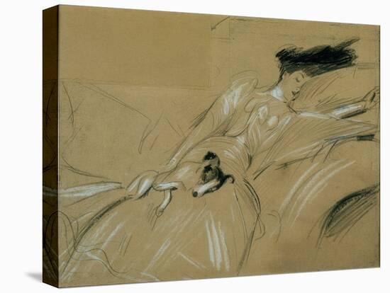 The Duchess of Marlborough Dozing Off at Blenheim Palace-Paul Cesar Helleu-Premier Image Canvas