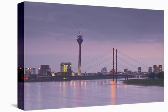 The Dusseldorf Skyline at Dusk, Dusseldorf, North Rhine-Westphalia, Germany, Europe-Julian Elliott-Premier Image Canvas