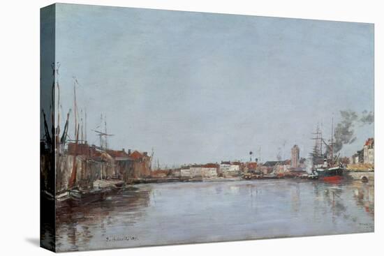 The Dutch Dock, Dunkirk, 1889 (Oil on Canvas)-Eugene Louis Boudin-Premier Image Canvas