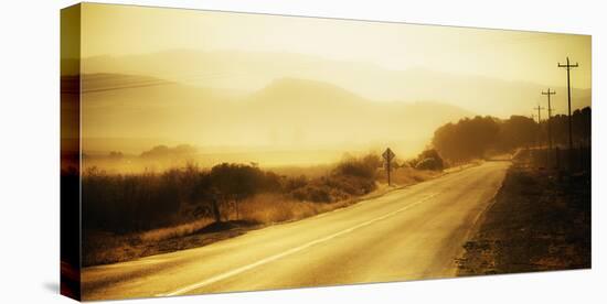 The Early Morning Light Illuminates Highway 25 In San Benito County-Ron Koeberer-Stretched Canvas