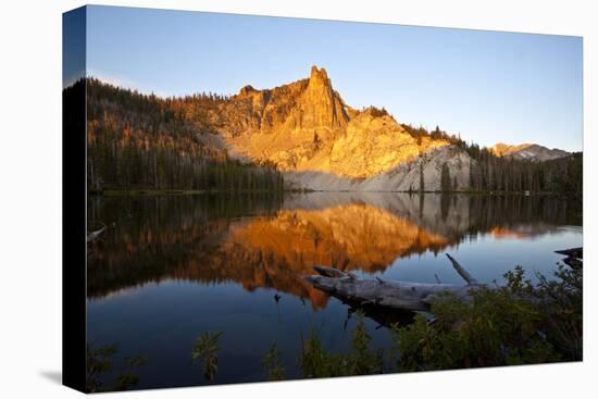 The Early Morning Sun Casts a Fiery Glow on an Unnamed Peak in the White Cloud Mountains in Idaho-Ben Herndon-Premier Image Canvas