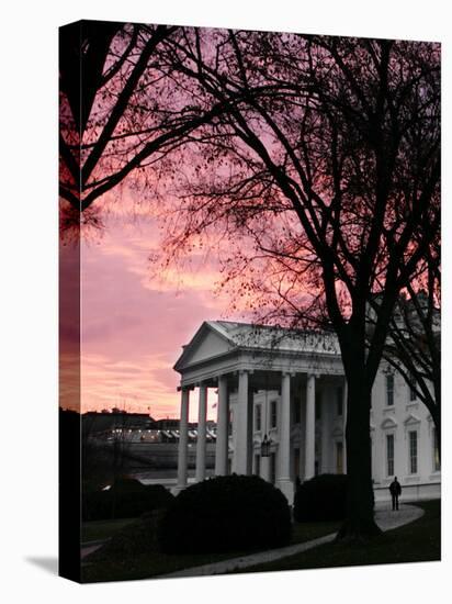 The Early Morning Sunrise Warms the Sky Over the White House-Ron Edmonds-Premier Image Canvas