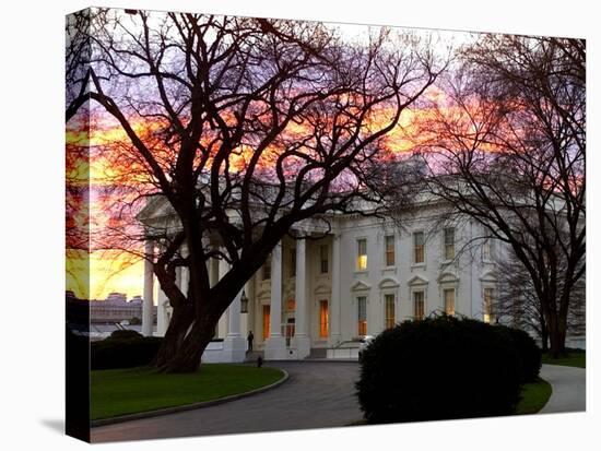 The Early Morning Sunrise Warms up the Winter Sky Behind the White House January 10, 2002-Ron Edmonds-Premier Image Canvas