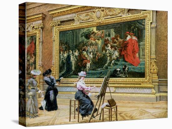 The Earnest Pupil in the Rubens' Room, 1902 (Oil on Canvas)-Louis Beroud-Premier Image Canvas