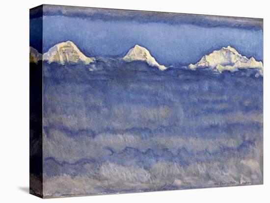 The Eiger, Monch and Jungfrau Peaks Above the Foggy Sea-Ferdinand Hodler-Premier Image Canvas