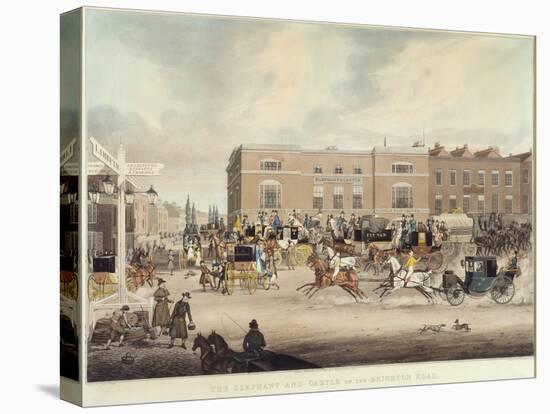 The Elephant and Castle on the Brighton Road, 1826 (Engraving)-James Pollard-Premier Image Canvas
