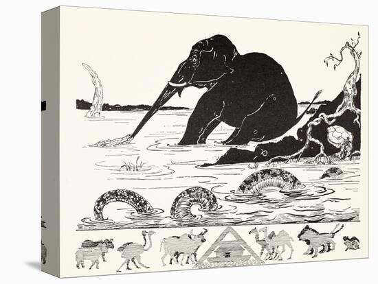 The Elephant's Child Having His Nose Pulled by the Crocodile-Rudyard Kipling-Premier Image Canvas