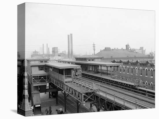 The Elevated Station at Thirty-Sixth Street, Philadelphia, Pa.-null-Stretched Canvas